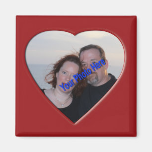 Imán Foto personalizada en forma de corazón
