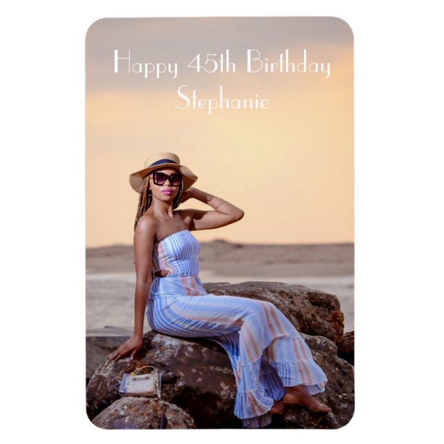 Imán Foto personalizada Feliz Cumpleaños  (Vertical)