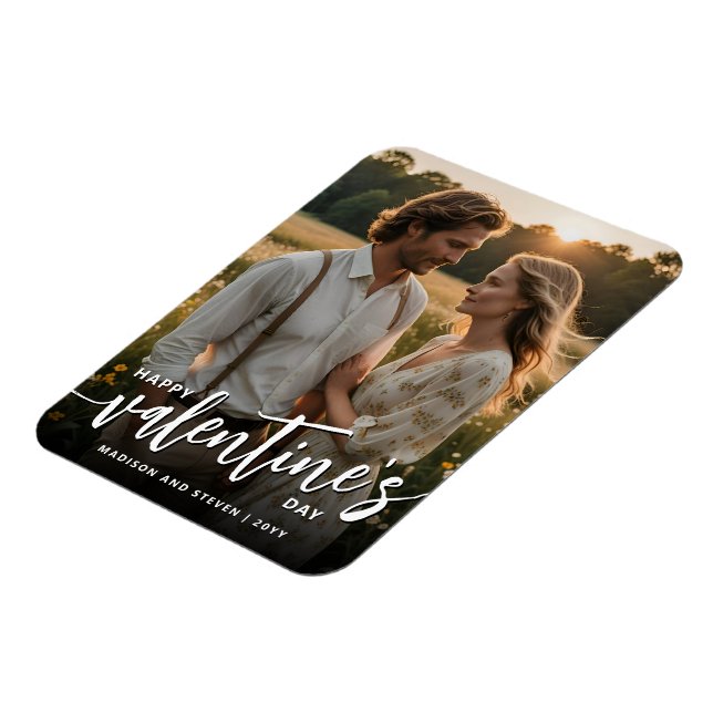 Imán Foto personalizada Feliz Día de San Valentín elega (Lado Izquierdo)