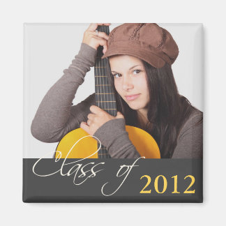 Imán Foto personalizada gris oscuro clase de graduación
