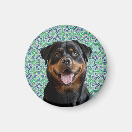 Imán Foto Personalizada Mascota Perro Patrón Mandala Ve