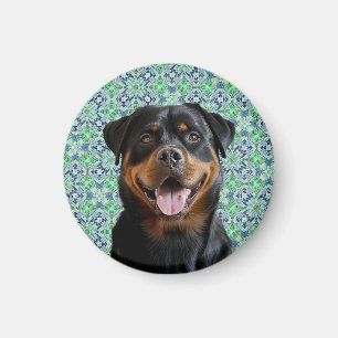Imán Foto Personalizada Mascota Perro Patrón Mandala Ve