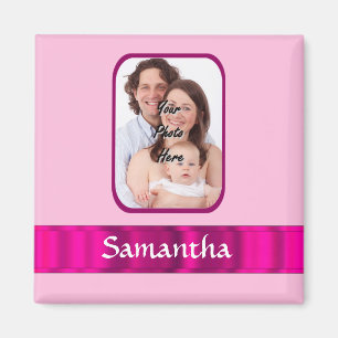 Imán Foto personalizada rosa