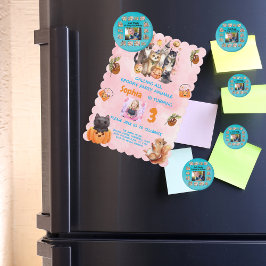 Imán Foto personalizado Animales Tema Niños Fiesta de c