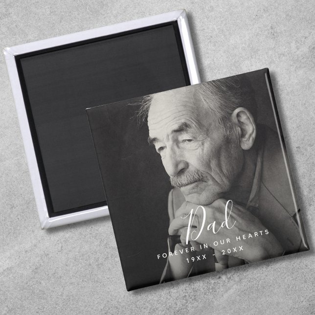 Imán Foto personalizado de muerte en memoria personaliz (Dad Photo Memorial Magnet)
