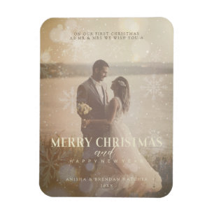Imán Foto Personalizado de recién casados Elegante copo