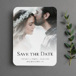 Imán Foto personalizado Guardar el Boda de fechas<br><div class="desc">Foto personalizado "guardar la fecha" imán boda con sobreposición blanca.</div>