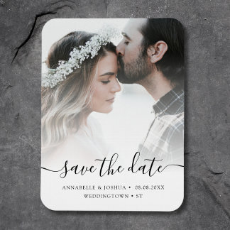 Imán Foto personalizado Guardar el Boda de fechas