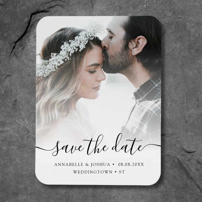 Imán Foto personalizado Guardar el Boda de fechas (Save the Date Photo Magnet)