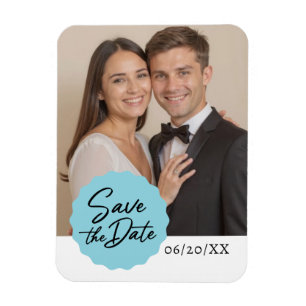 Imán Foto personalizado Guardar Emblema De Guión Modern
