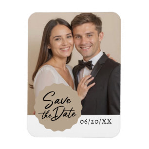 Imán Foto personalizado Guardar Emblema De Guión Modern
