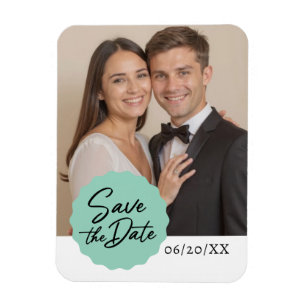 Imán Foto personalizado Guardar Emblema De Guión Modern