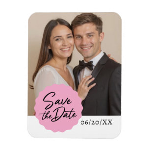 Imán Foto personalizado Guardar Emblema De Guión Modern