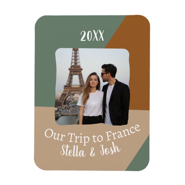 Imán Foto personalizado nuestro viaje a Francia (Vertical)
