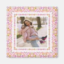 Imán Foto personalizado Pastel Rosa Feliz Día Verde de 