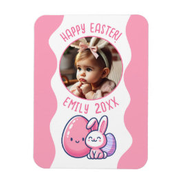 Imán Foto personalizado Pink Easter Baby Keepsake