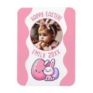 Imán Foto personalizado Pink Easter Baby Keepsake