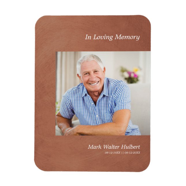 Imán Foto Querida: Recuerde el efecto metálico de Faux  (Vertical)