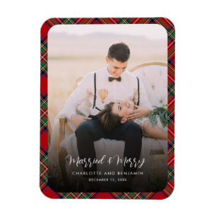 Imán Foto recién casada y con amargura Tartán navideño