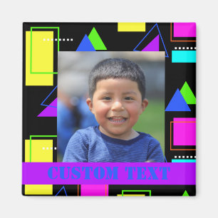 IMÁN FOTO RETRO 80 EN FORMA GEOMÉTRICA DE COLOR NEON FL