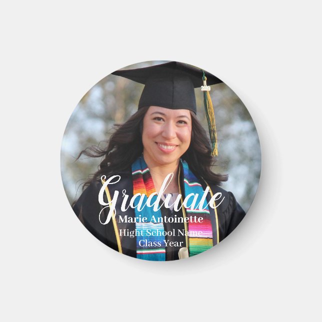 Imán Foto simple personalizada de graduación (Frente)