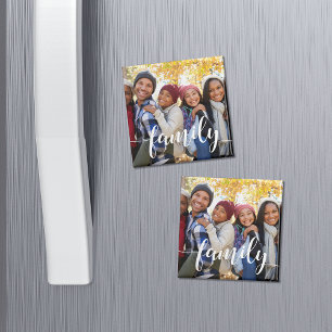 Imán Foto superpuesta de script de familia