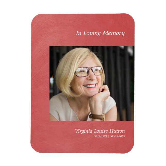 Imán Foto: Un efecto Metalizado de Faux Rojo de Luz de  (Vertical)