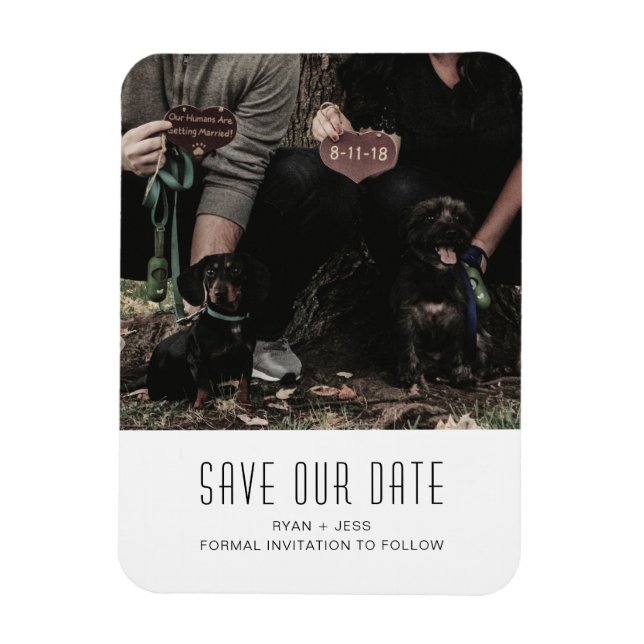 Imán Foto única de la familia de perros Guardar fecha (Vertical)