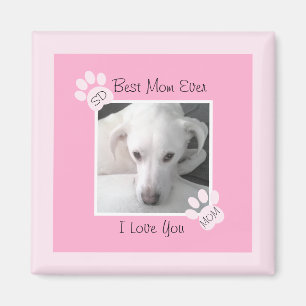 Imán Foto única de manitas rosas monográficas de perro
