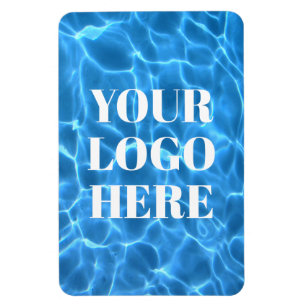 Imán Foto Vertical de Piscina Azul Acuático Tu Logo