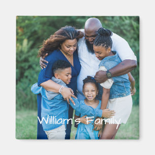 Imán Foto y nombre de la familia del personalizado