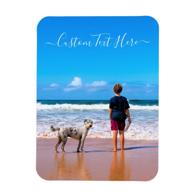 Imán Foto y texto personalizado - Su propio diseño - Mi (Vertical)