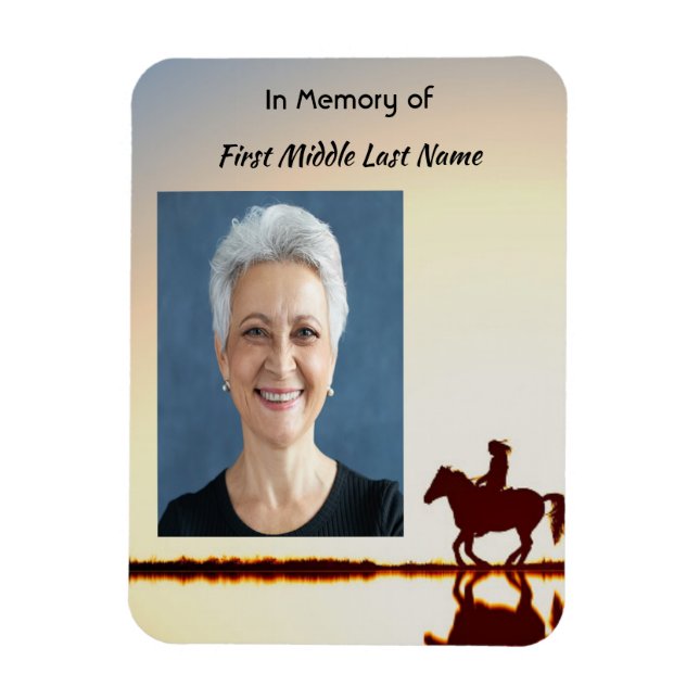 Imán Fotografía conmemorativa Oración Caballo de vuelta (Vertical)