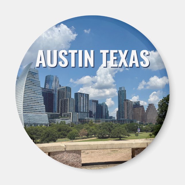 Imán Fotografía de Austin Texas City Skyline (Frente)