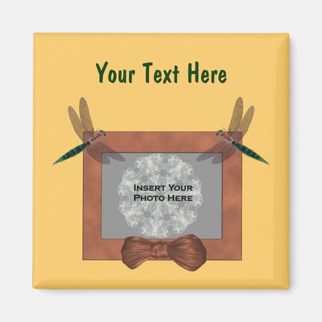 Imán Fotografía de Dragonflies coloridas (Frente)