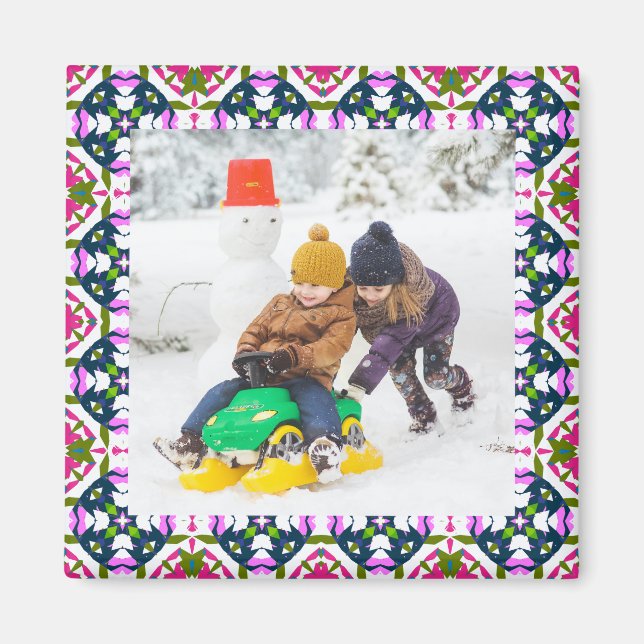 Imán Fotografía de Jolly y Navidades festivos (Frente)