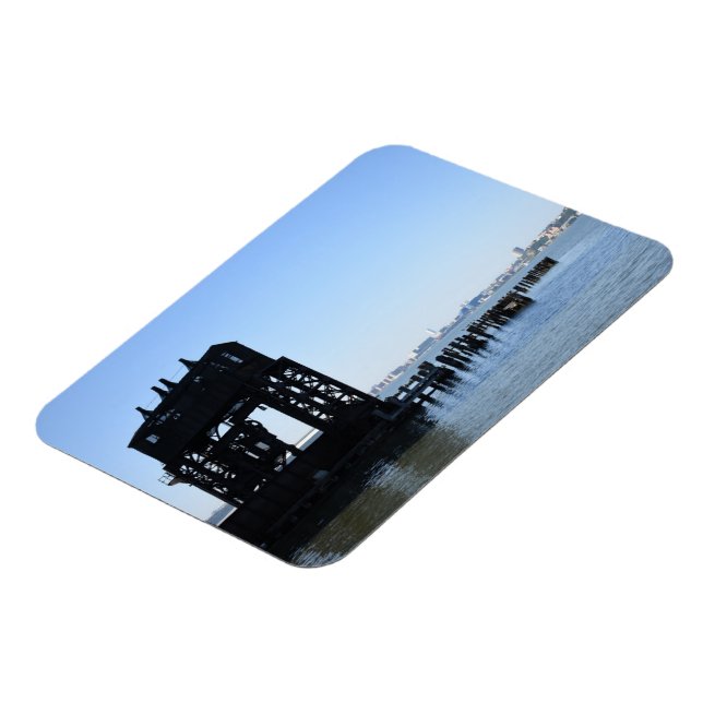 Imán Fotografía de la ciudad neoyorquina de NYC del río (Lado Izquierdo)