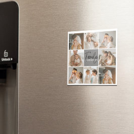 Imán Fotografía de la familia Collage y regalo gris per