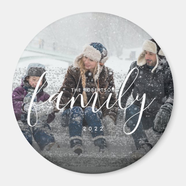 Imán Fotografía de la familia personalizado Resumen Neg (Frente)