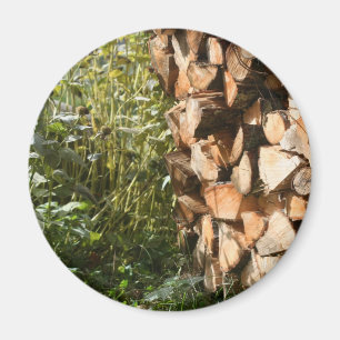 Imán Fotografía de la naturaleza de la madera de fuego 