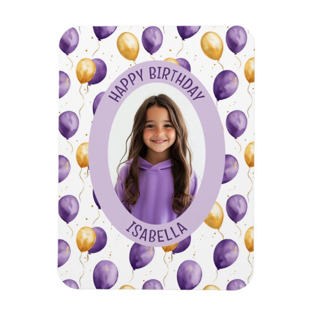 Imán Fotografía de los Globos de Oro Purple Faux (Vertical)