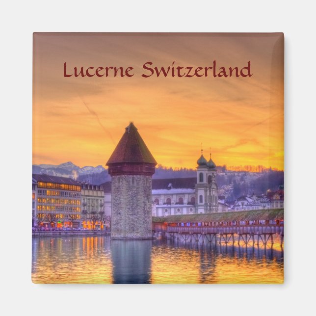 Imán Fotografía de Lucerne (Luzern) Suiza HDR (Frente)