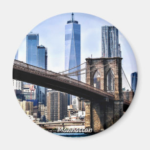 Imán Fotografía de Manhattan, paisajes urbanos con rasc