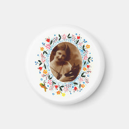 Imán Fotografía de marco floral vintage