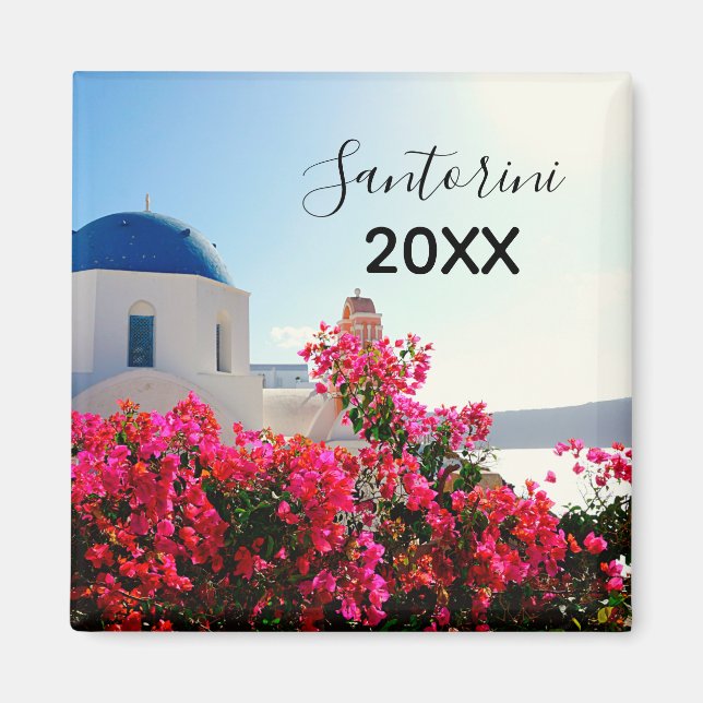 Imán Fotografía de Oia Santorini, Grecia (Frente)