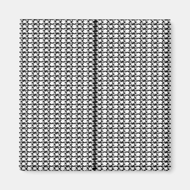 Imán Fotografía de patrón blanco y negro cautivante (Frente)