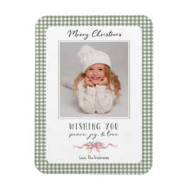 Imán Fotografía de Preppy de Plaid en Green Gingham