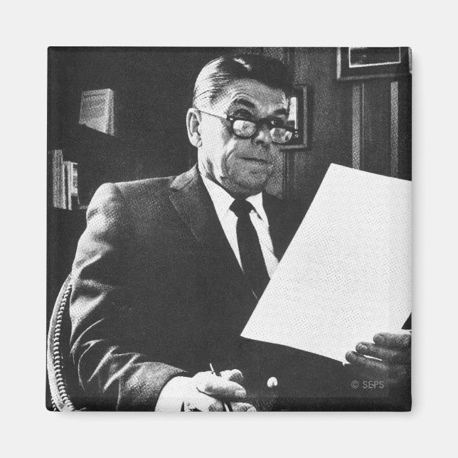 Imán Fotografía de Ronald Reagan (Frente)