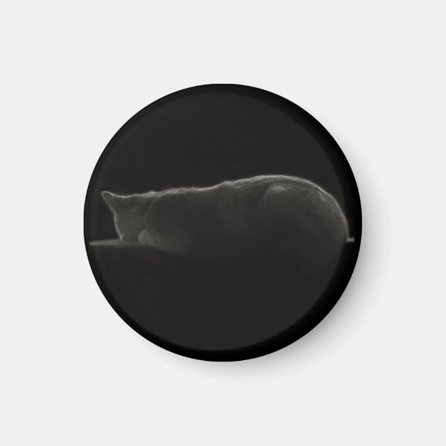 Imán Fotografía de silueta de gato durmiente (Frente)