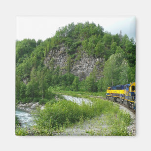 Imán Fotografía de vacaciones en tren Denali Express Al